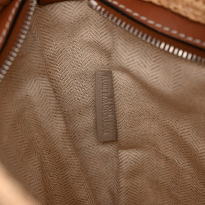 Loewe Calfskin Raffia Slit Pochette Bag Natural Tan 7 of 10