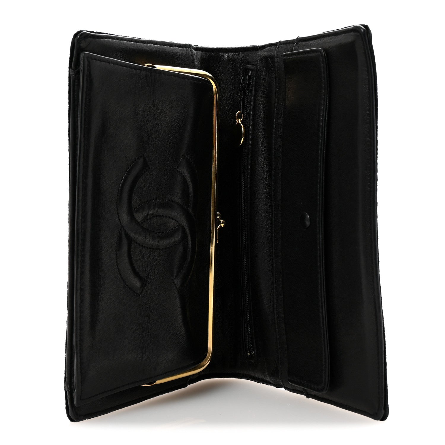 Chanel Velvet Quilted Clutch Black 5 of 7