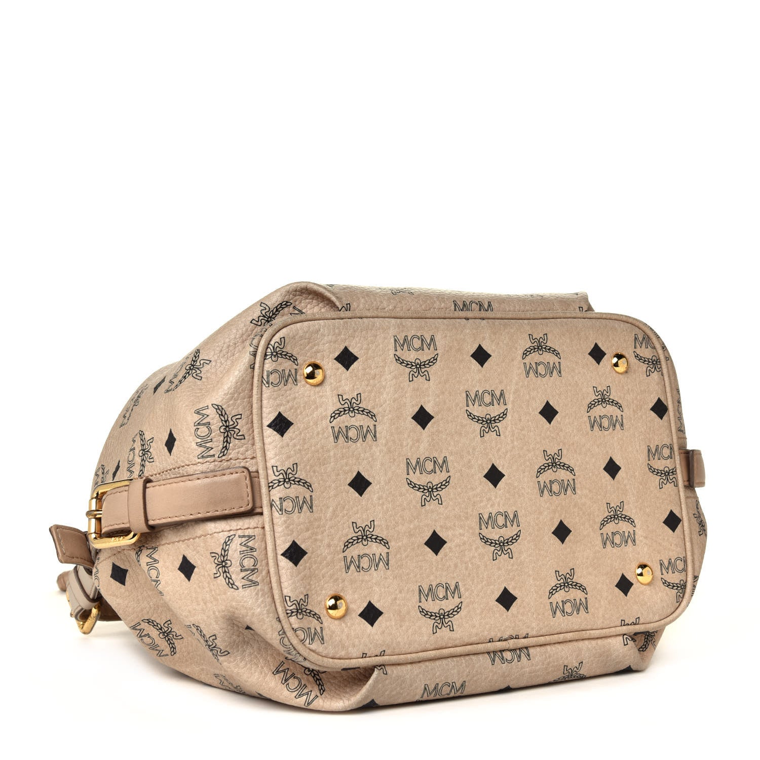 MCM Visetos Essential Drawstring Bucket Bag Beige 7 of 20