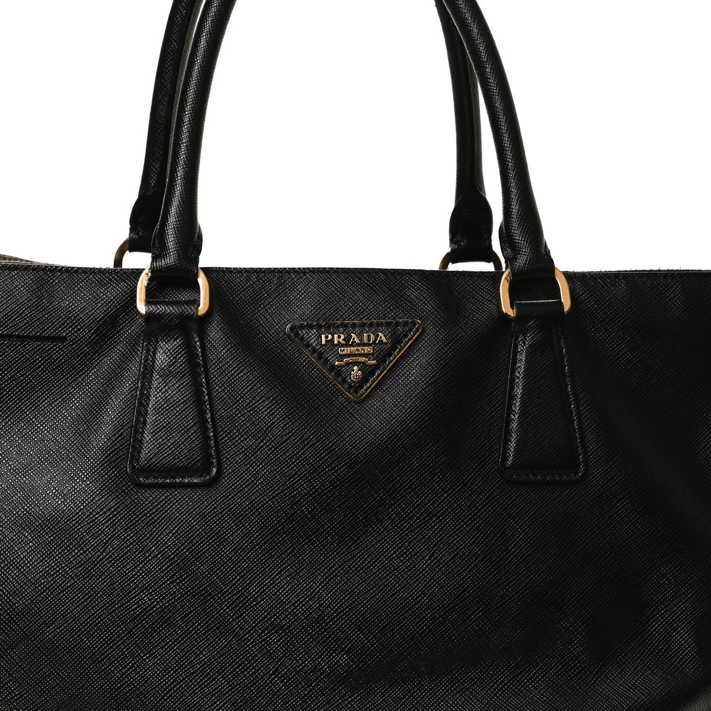 Saffiano Medium Galleria Double Zip Tote Black