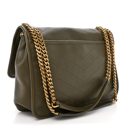 Saint Laurent Lambskin Matelasse Monogram Medium Niki Chain Satchel Seawood 3 of 13