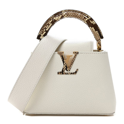 Louis Vuitton Taurillon Snakeskin Capucines Mini White 1 of 8