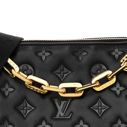Louis Vuitton Lambskin Embossed Monogram Coussin PM Black 7 of 10