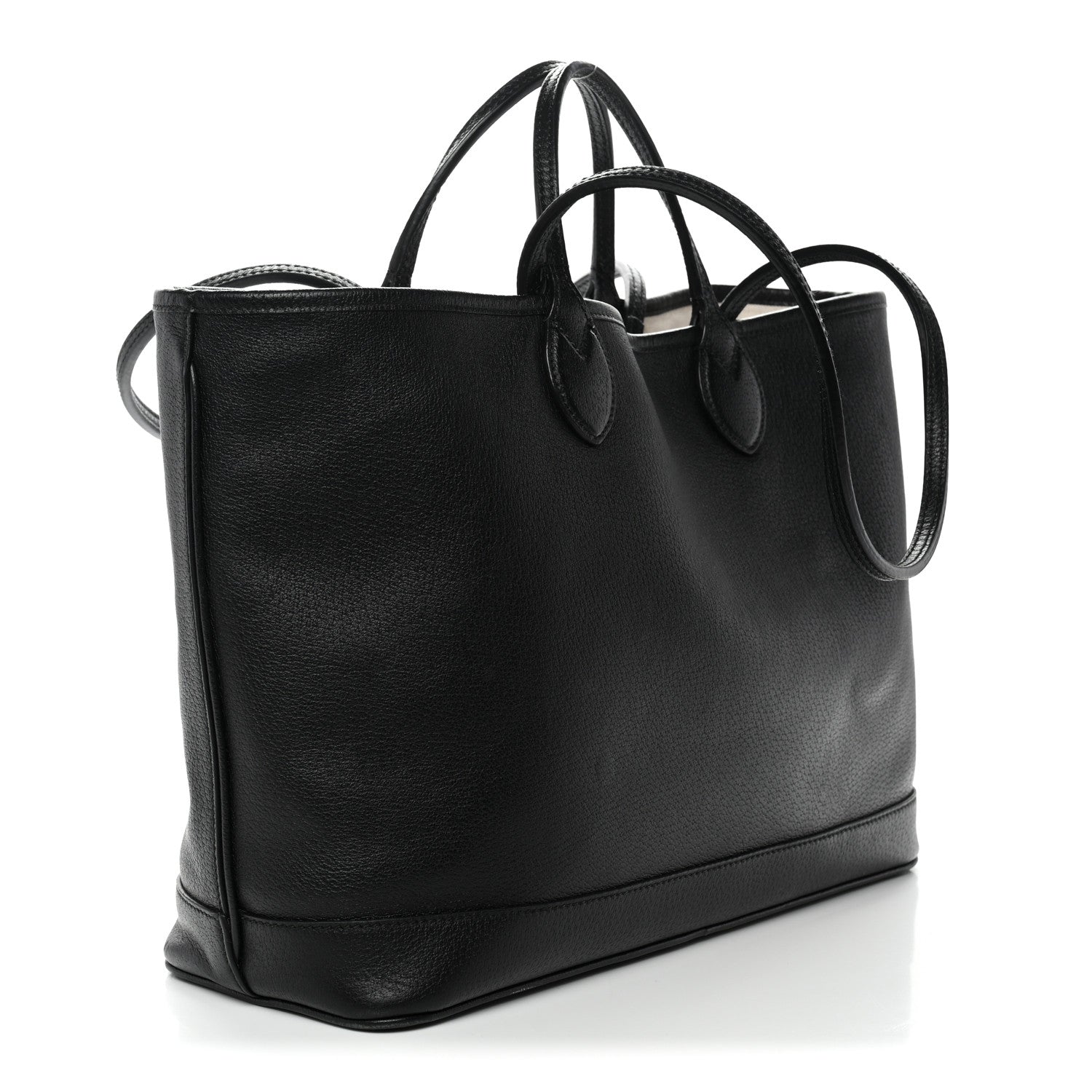Gucci Textured Dollar Calfskin Medium Ophidia Shoulder Tote Bag Black 3 of 12