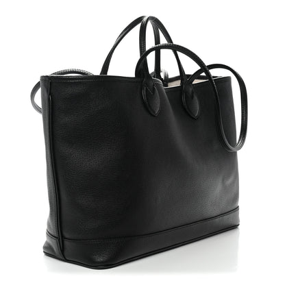 Gucci Textured Dollar Calfskin Medium Ophidia Shoulder Tote Bag Black 3 of 12