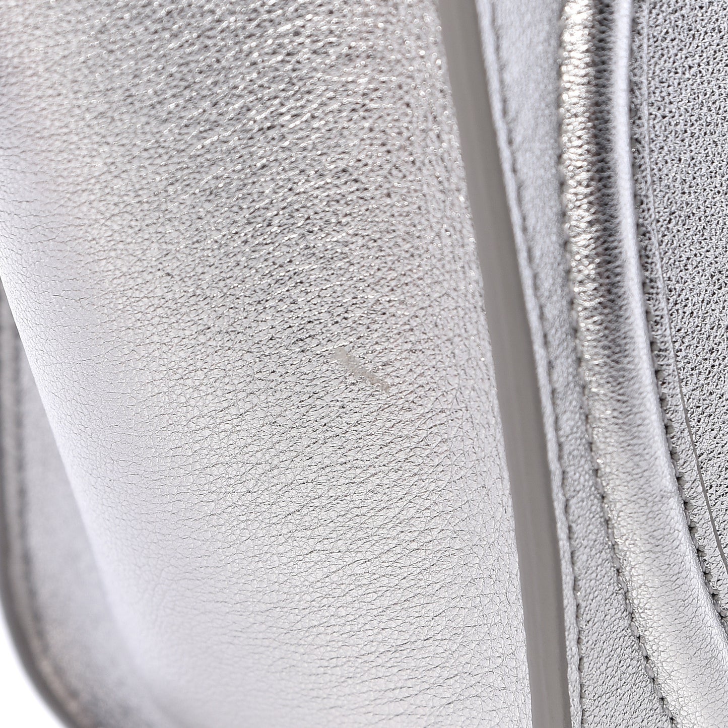 Laminated Lambskin Nano Luggage Silver