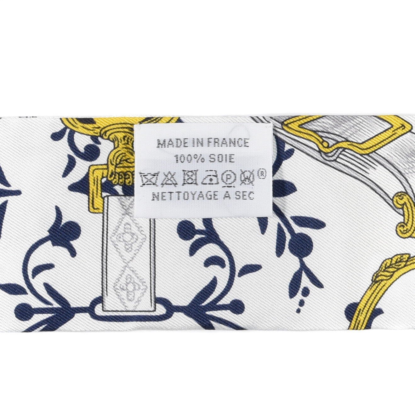 Hermes Silk Etriers Remix Twilly Marine White Or 4 of 4