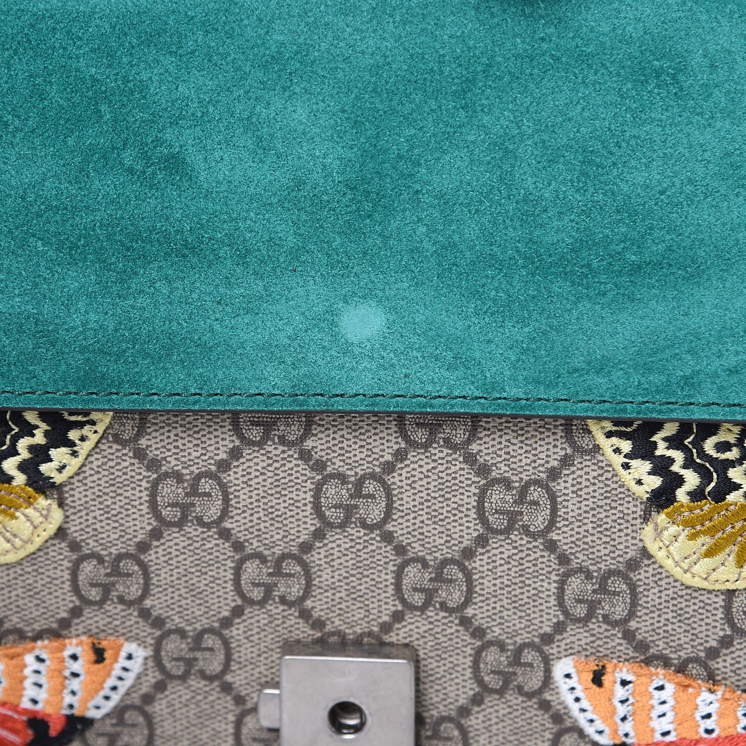 Gucci GG Supreme Monogram Willow Hill Embroidered Small Dionysus Shoulder Bag Emerald 12 of 12