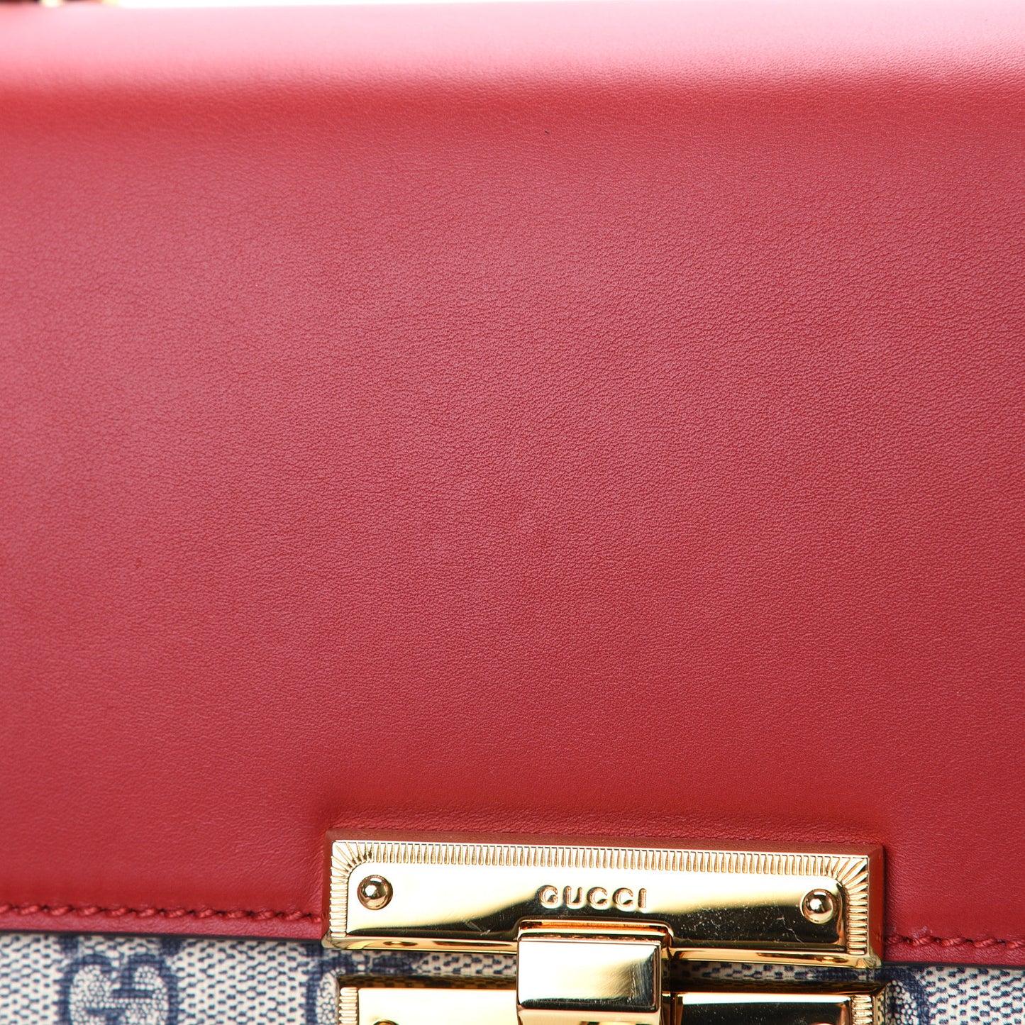 GG Supreme Monogram Moon Calfskin Medium Padlock Shoulder Bag Beige Blue Hibiscus Red Mystic White