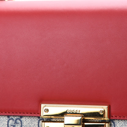 Gucci GG Supreme Monogram Moon Calfskin Medium Padlock Shoulder Bag Beige Blue Hibiscus Red Mystic White 12 of 12