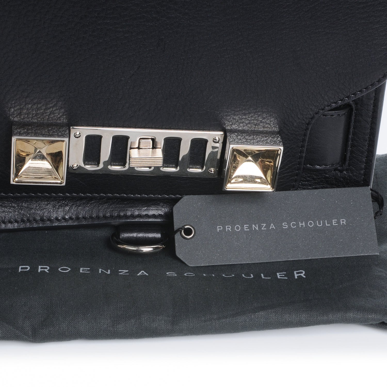 Proenza Schouler Textured Leather PS11 Wristlet Clutch Black 8 of 8