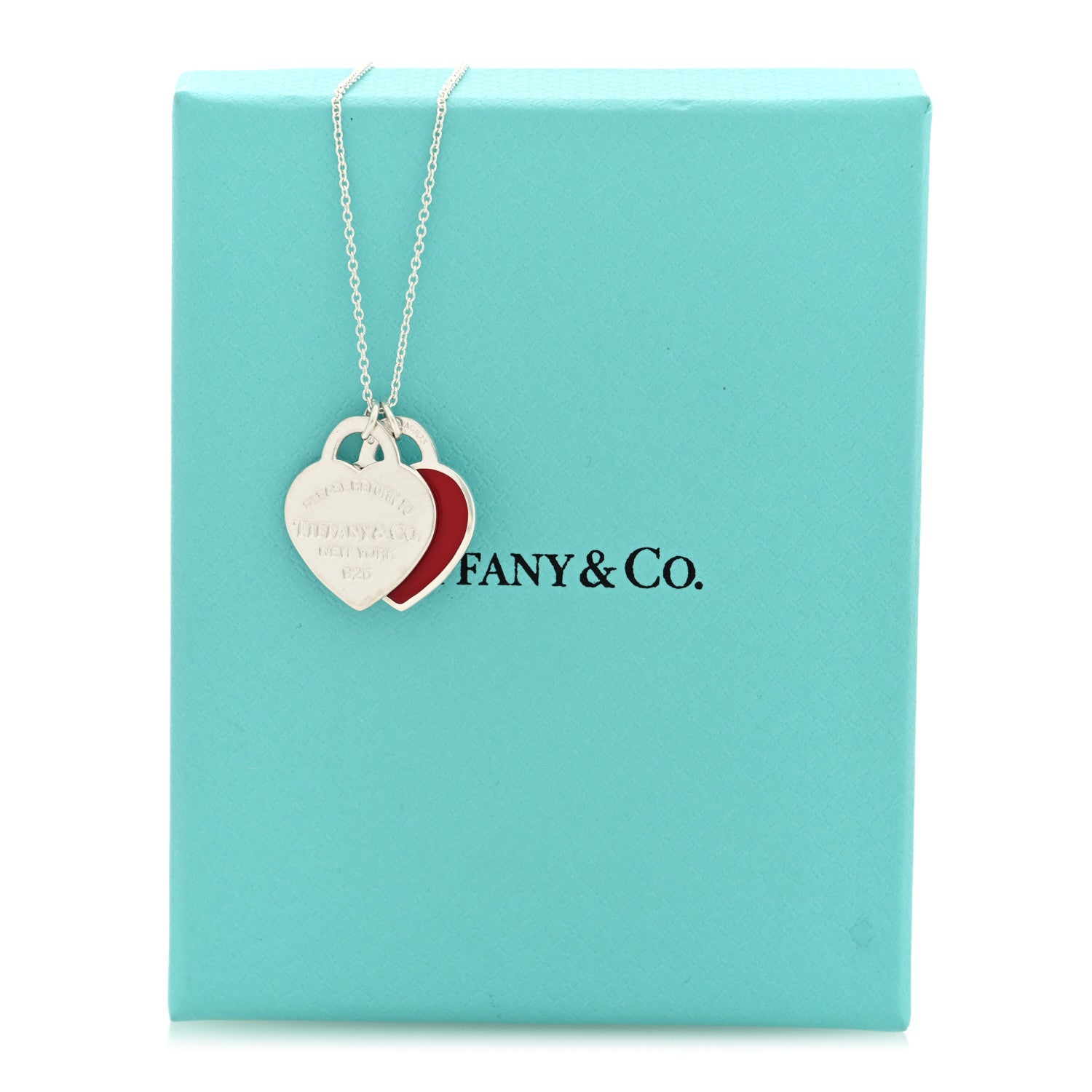 Tiffany Sterling Silver Enamel Large Return to Tiffany Double