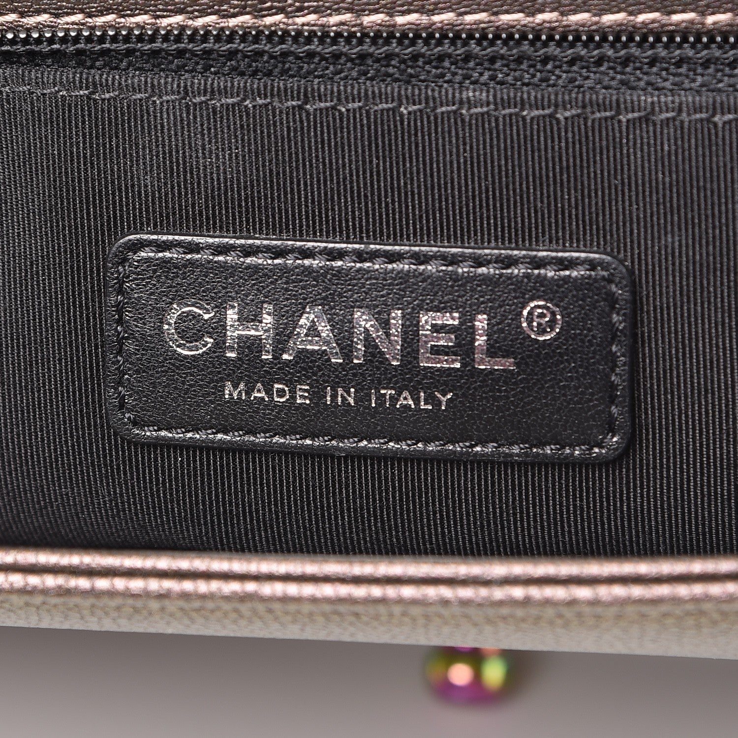 Chanel Iridescent Goatskin Quilted New Medium Boy Flap Dark Gold 6 of 10