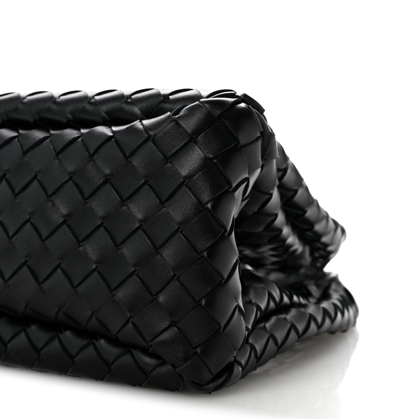 Nappa Intrecciato Small Campana Shoulder Bag Black