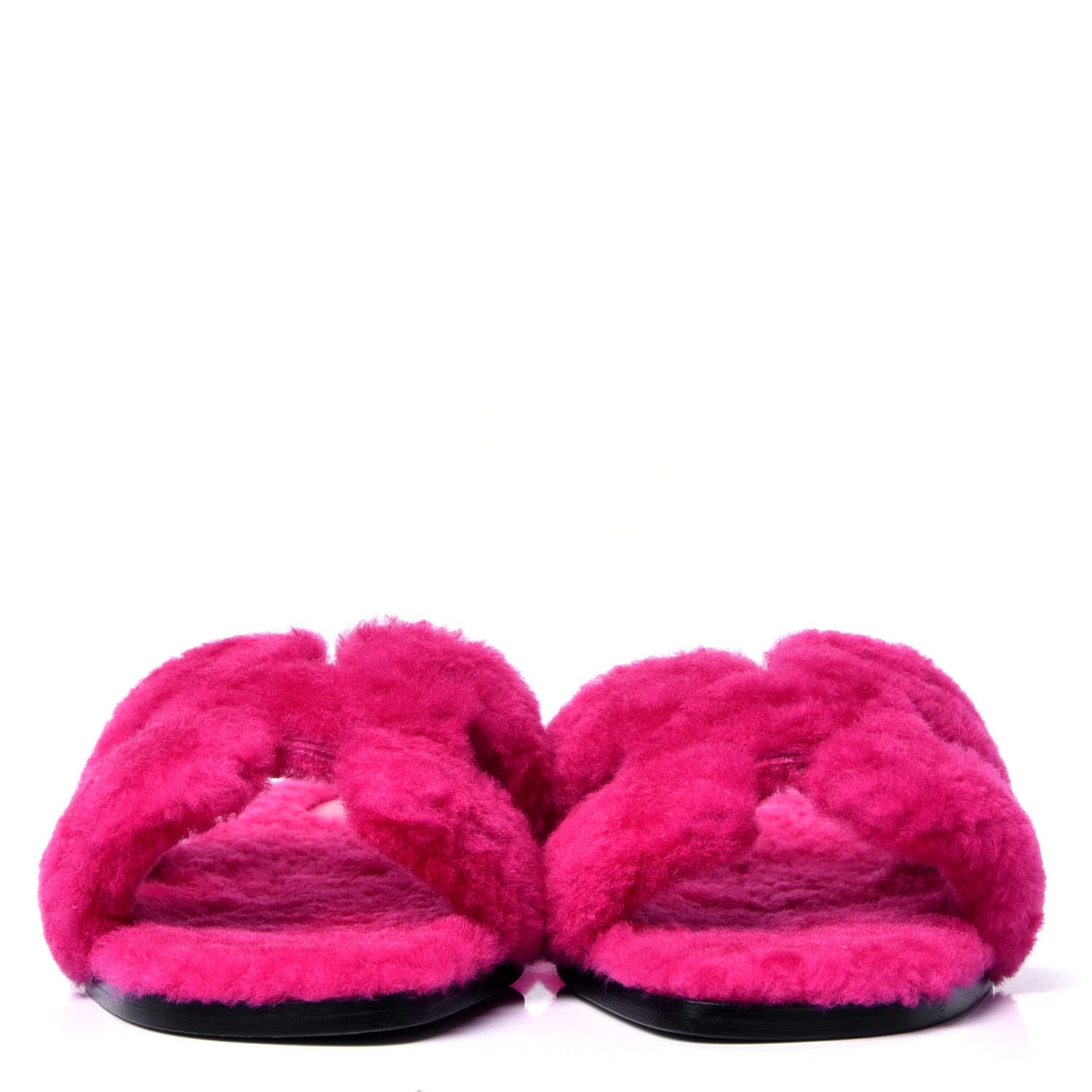 Hermes Woolskin Oran Sandals 36 Rose Fuchsia 2 of 6