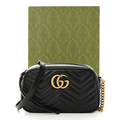 Gucci Calfskin Matelasse Small GG Marmont Chain Shoulder Bag Black 11 of 11