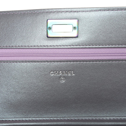 Chanel Iridescent Lambskin Chevron Quilted Reissue Wallet On Chain WOC Light Purple 6 of 9