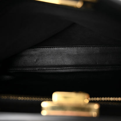 Fendi Vitello Seta Shiny Nappa Medium Peekaboo Iconic Satchel Black 6 of 10