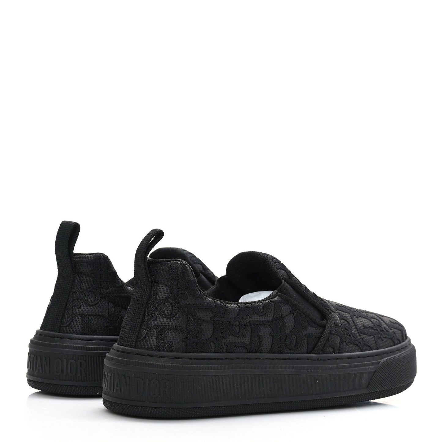 Shiny Technical Fabric Oblique Embroidered Womens Solar Slip On Sneakers 37 Black
