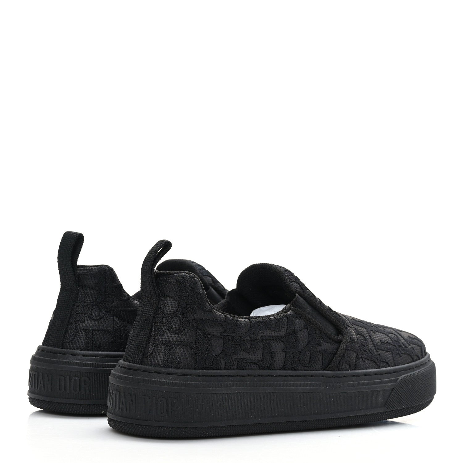 Christian Dior Shiny Technical Fabric Oblique Embroidered Womens Solar Slip On Sneakers 37 Black 4 of 8