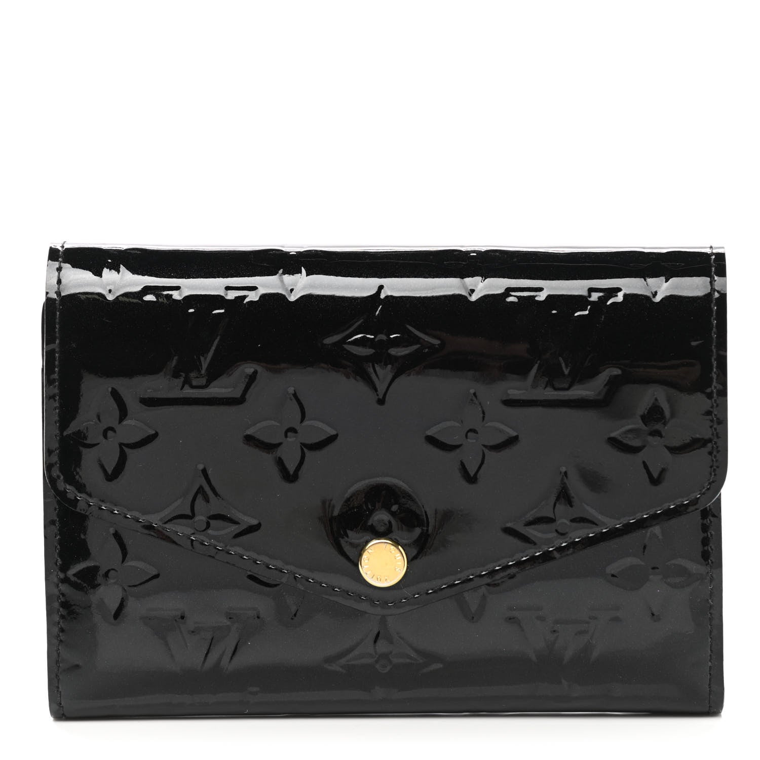 Louis Vuitton Vernis Sarah Compact Wallet Black Magnetique 1 of 6