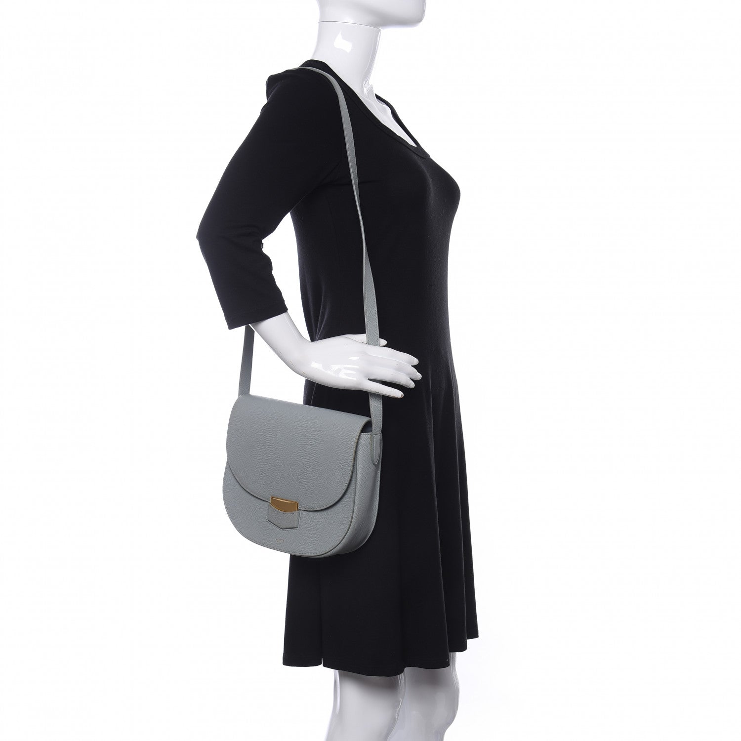 Celine Grained Calfskin Compact Trotteur Cloud 2 of 9