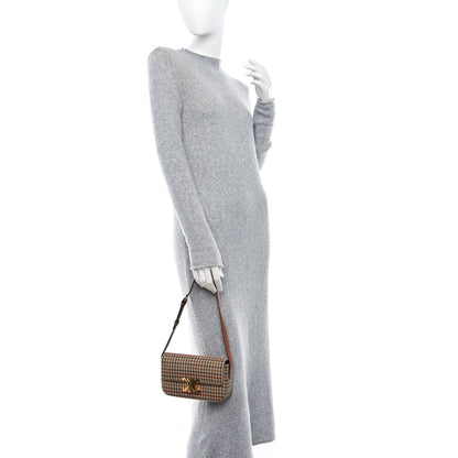 Celine Tweed Calfskin Triomphe Shoulder Bag Multicolor 2 of 8