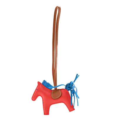 Hermes Milo Lambskin Grigri Rodeo Horse Bag Charm PM Rose Texas Bleu Zanzibar Gold 1 of 4