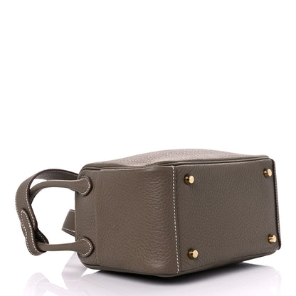 Hermes Taurillon Clemence Mini Lindy 20 Etoupe 4 of 9