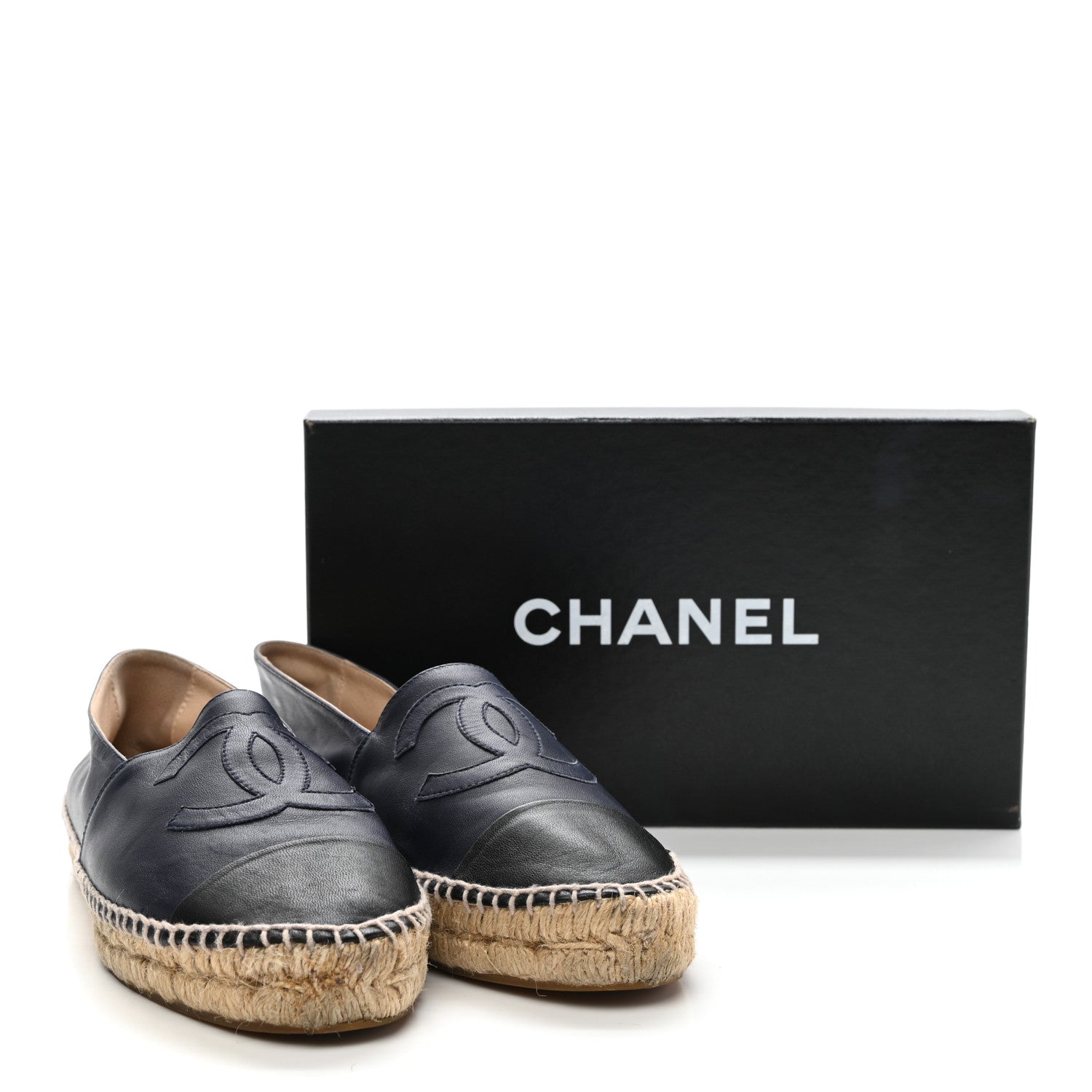 Chanel Lambskin CC Espadrilles 39 Navy Black 11 of 11