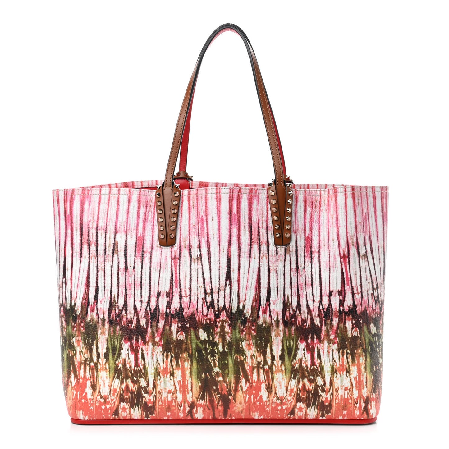 Calfskin Empire Bazin Spikes East West Cabata Tote Multi