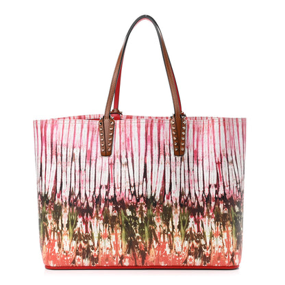 Christian Louboutin Calfskin Empire Bazin Spikes East West Cabata Tote Multi 3 of 10