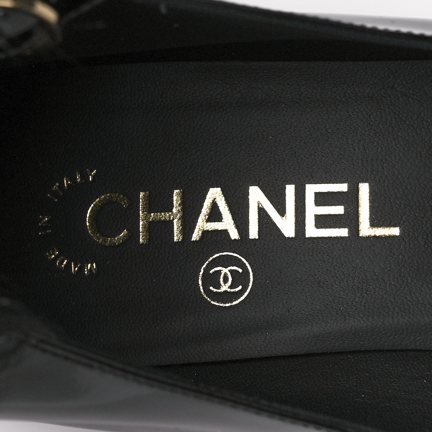 Chanel Patent Shearling Lambskin Cap Toe Mary Jane Pumps 39 Black 7 of 9