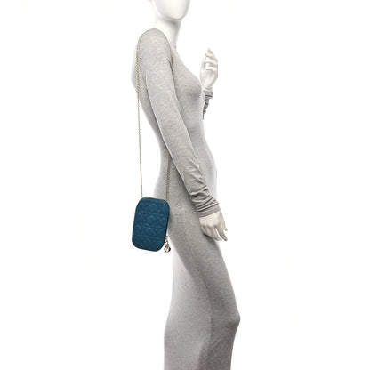 Christian Dior Lambskin Cannage Lady Dior Phone Holder Cloud Blue 2 of 12
