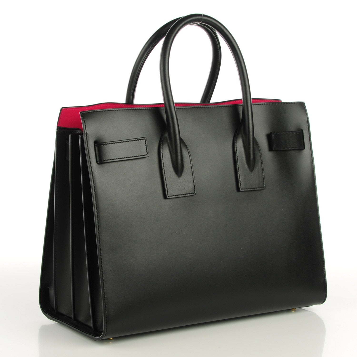 Saint Laurent Calfskin Small Sac De Jour Black Fuchsia 4 of 9