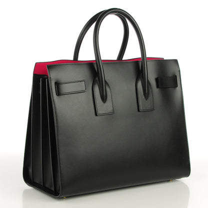 Saint Laurent Calfskin Small Sac De Jour Black Fuchsia 4 of 9