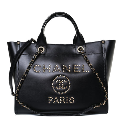 Chanel Caviar Small Studded Deauville Tote Black 1 of 16