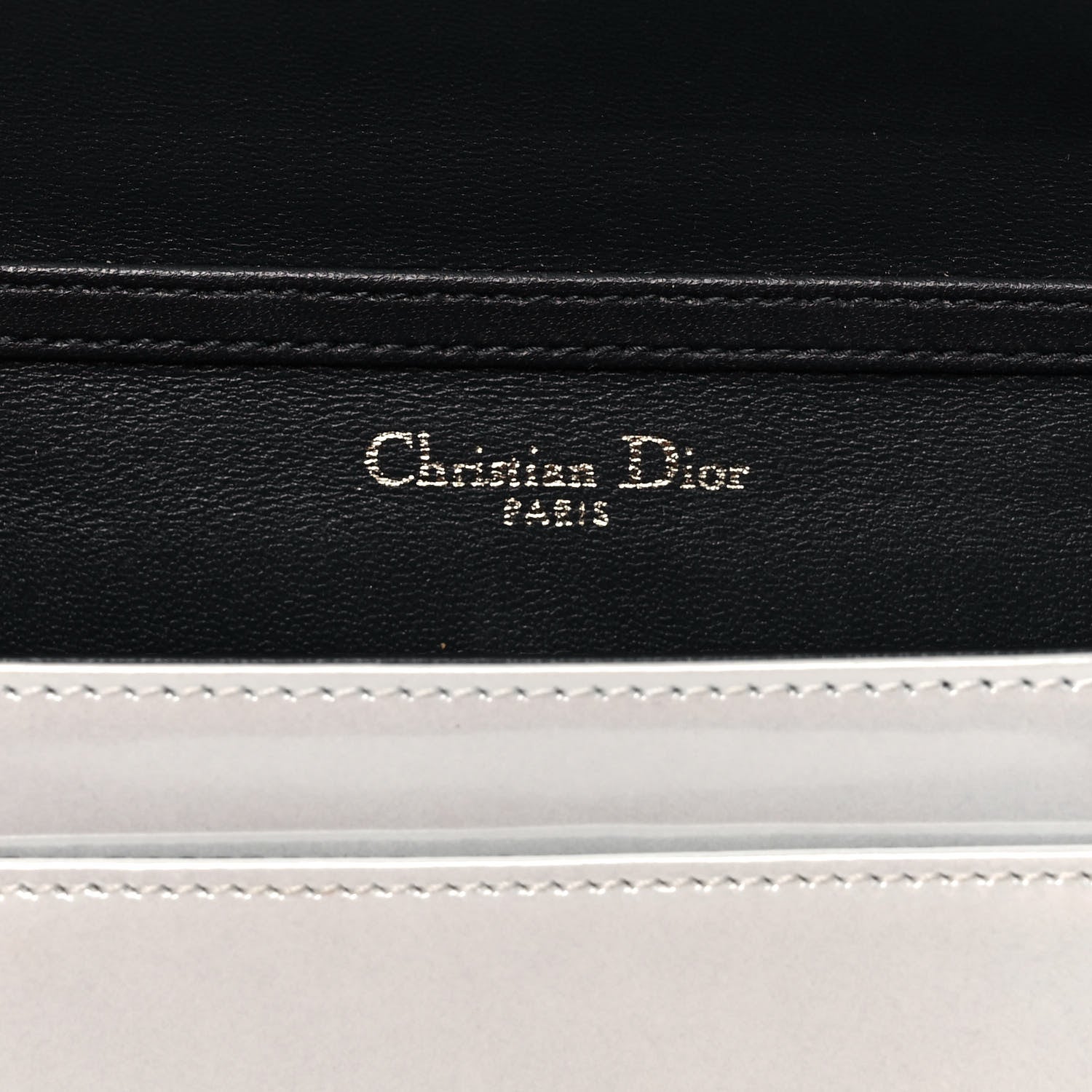 Christian Dior Patent Micro-Cannage Diorama Wallet on Chain Pouch White 5 of 10