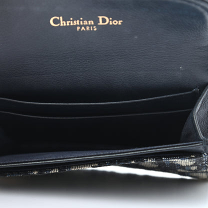 Christian Dior Oblique Saddle Card Holder Blue 5 of 8