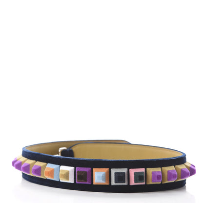 Fendi Velvet Studded Strap You Navy Multicolor 2 of 3