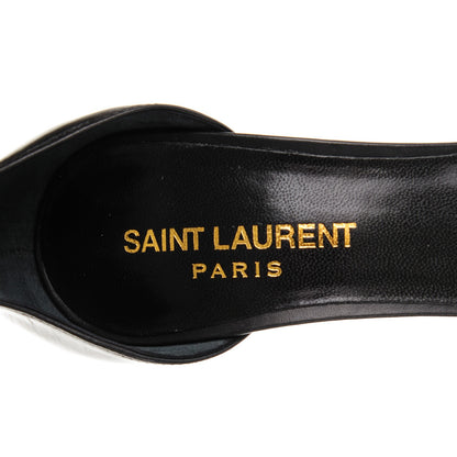 Saint Laurent Calfskin Chain Jane 110 Ankle Strap Sandals 36 Black 7 of 8