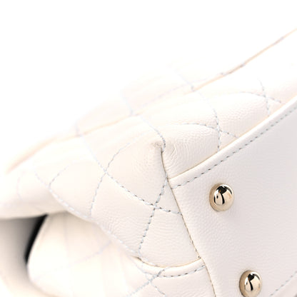 Chanel Caviar Quilted Mini Coco Handle Flap White 9 of 10