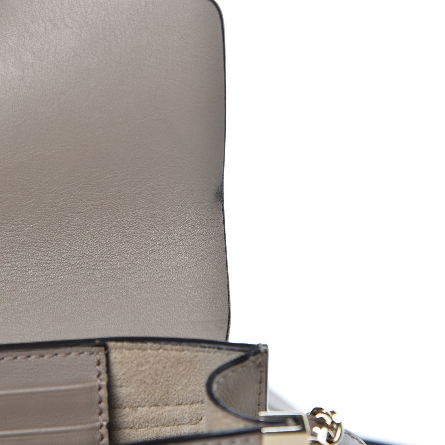 Suede Calfskin Mini Faye Shoulder Bag Motty Grey