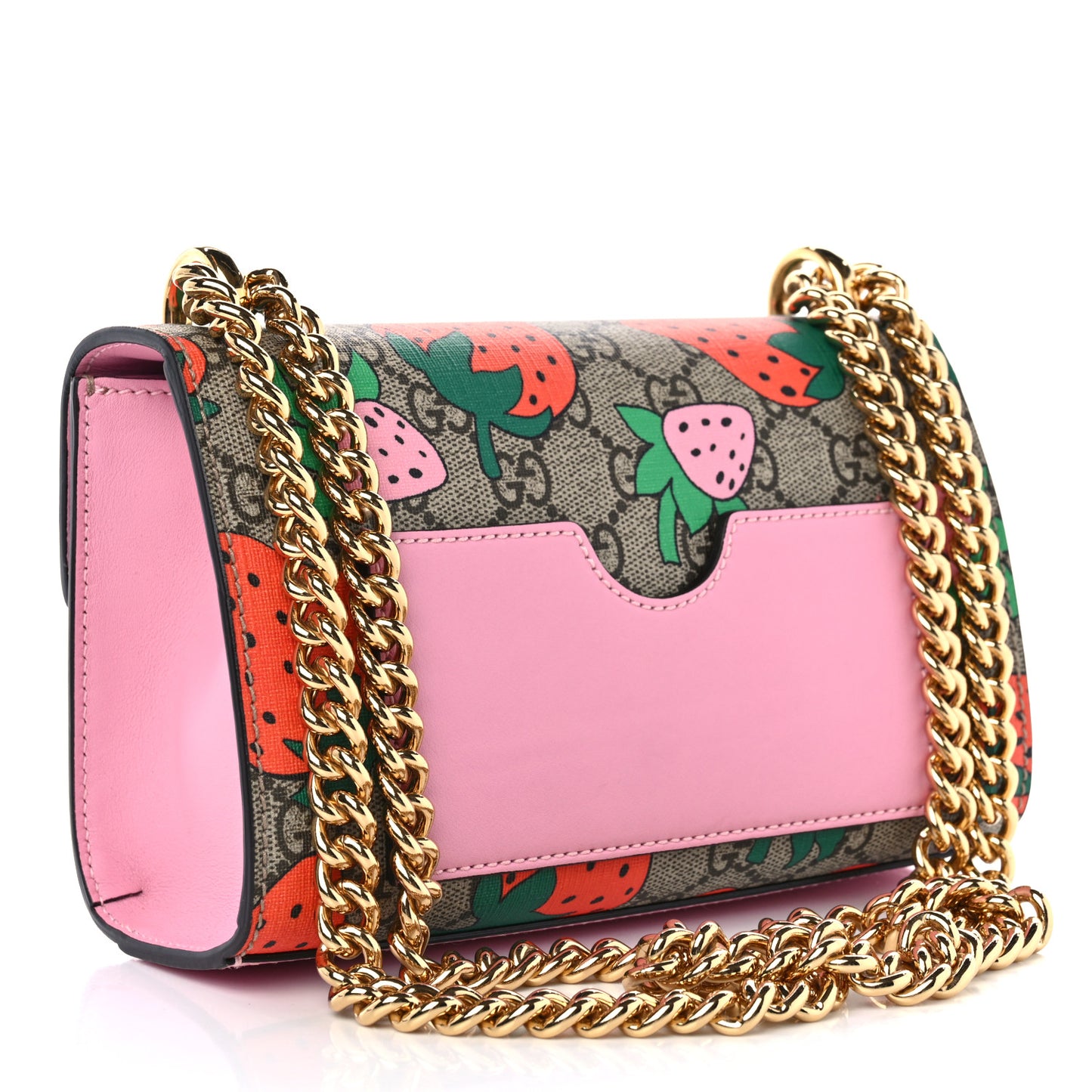 GG Supreme Monogram Strawberry Small Padlock Shoulder Bag