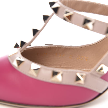 Valentino Garavani Nappa Rockstud Ankle Strap Pumps 37.5 Deep Cyclamin Poudre 8 of 9