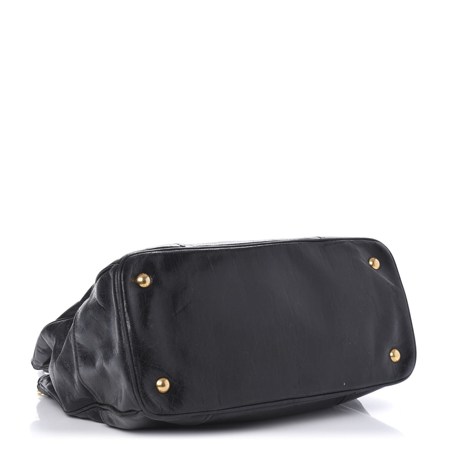 Vitello Shine Top Handle Bag Black