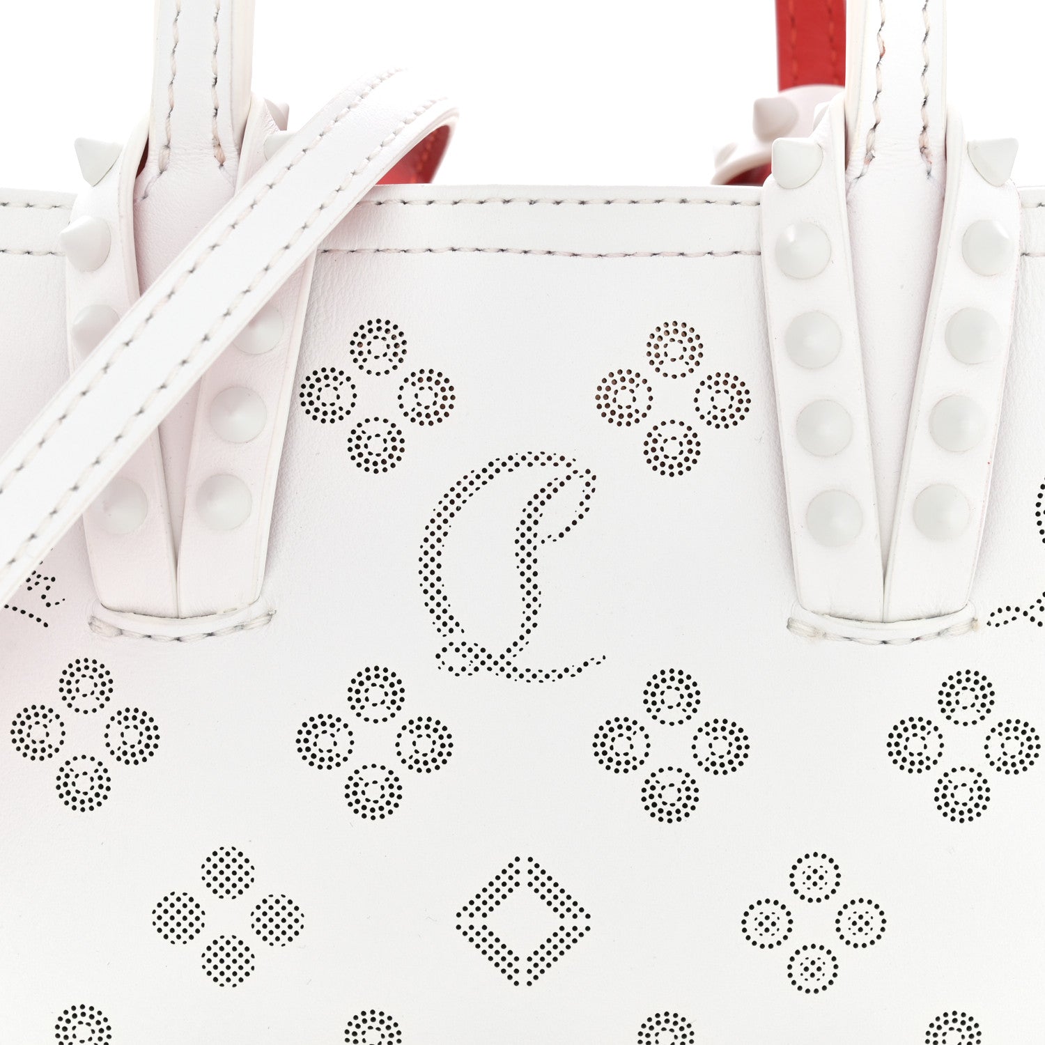 Christian Louboutin Calfskin Loubinthesky Nano Cabata Tote White 8 of 10