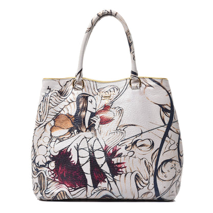 Prada X JAMES JEAN Cervo Lux Fairy Print Large Tote Prugna 1 of 9