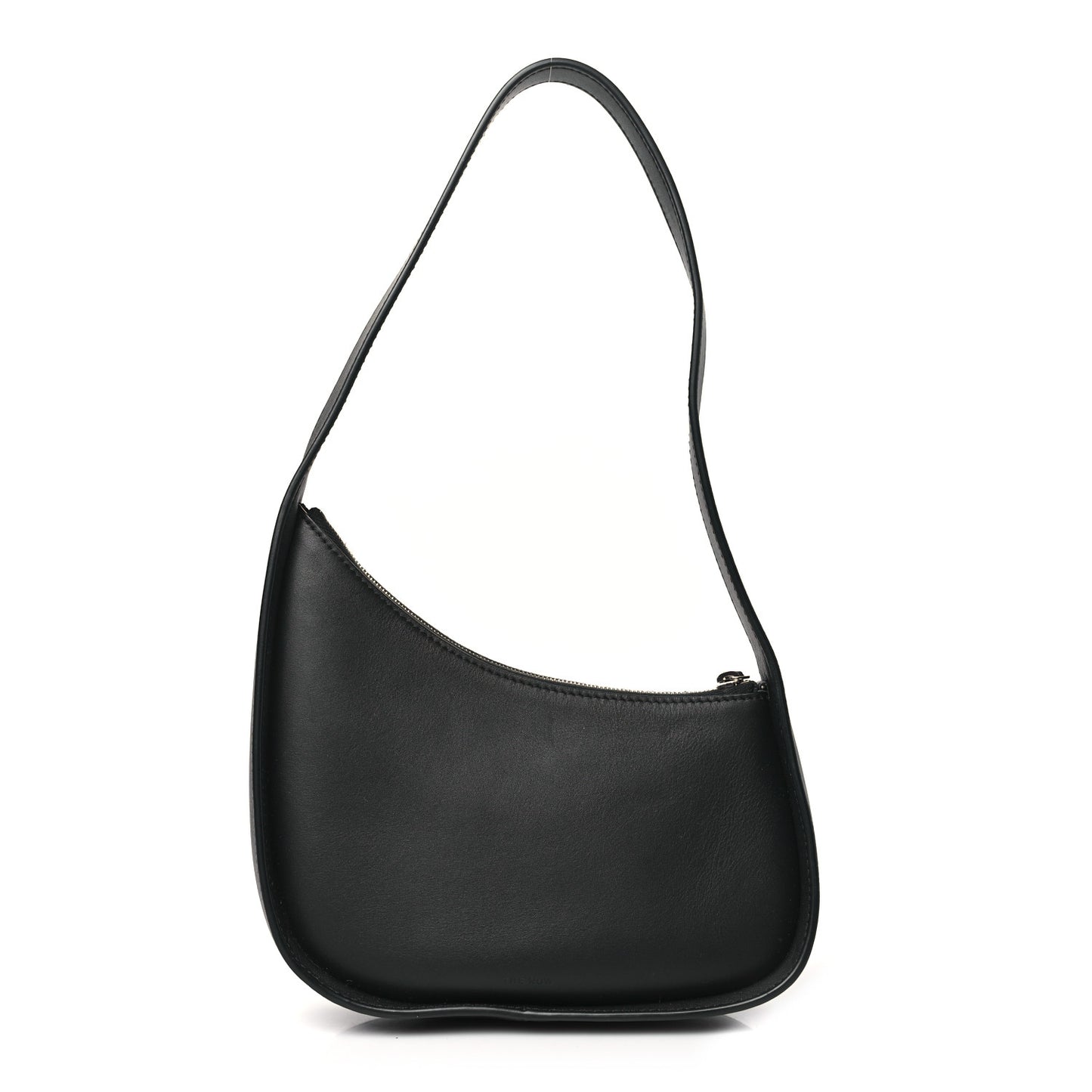 Smooth Calfskin Half Moon Shoulder Bag Black