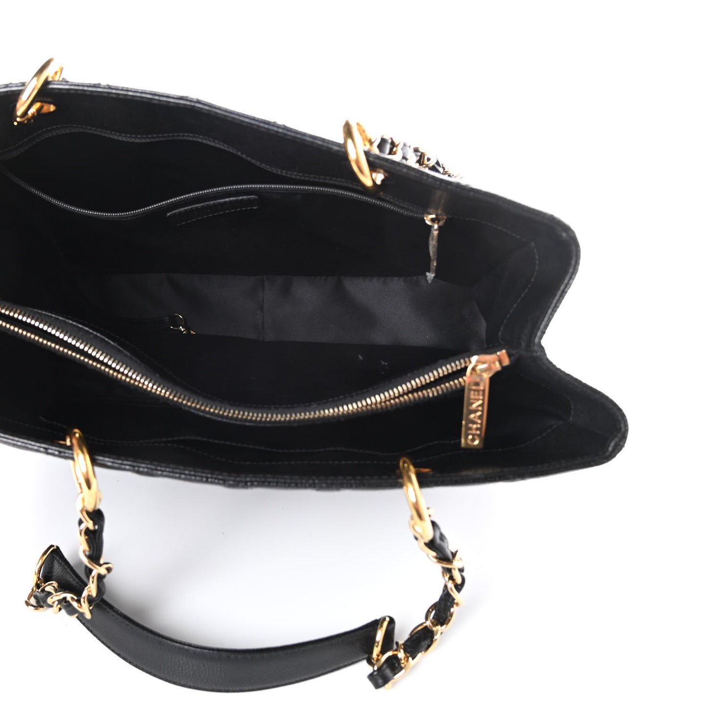 Caviar Quilted Grand Shopping Tote GST Black